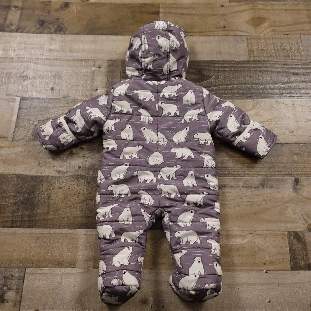 Wippette kids winter fleece lined pram suit infant's‎ 3-6 months polar bears